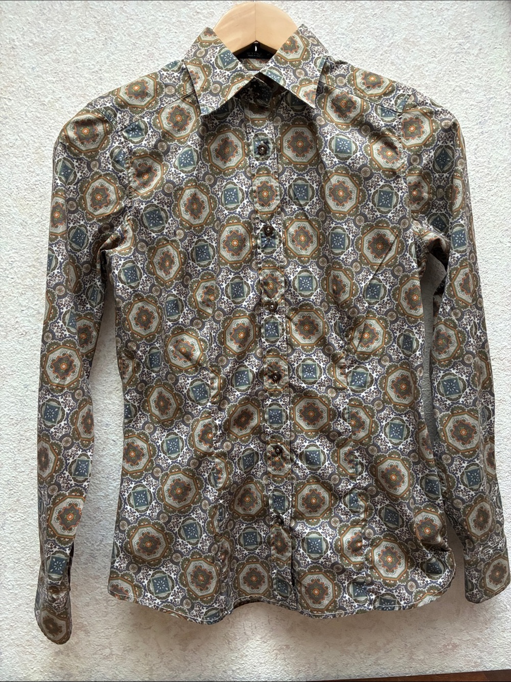 ETRO Woman’s 40 Patterned Shirt - Brown & Green